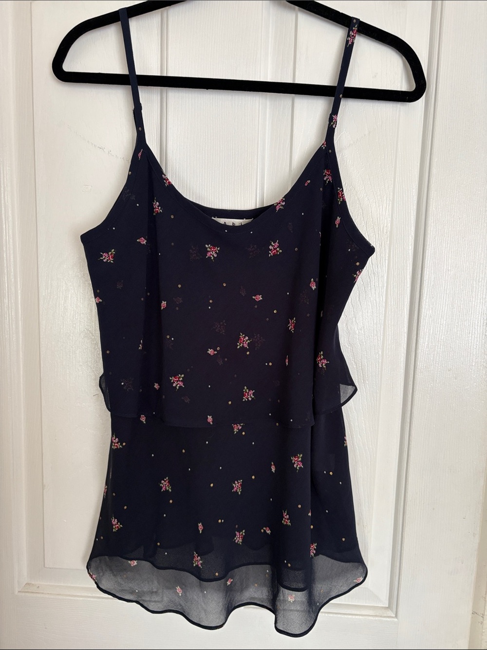 CAbi Navy Floral Double-Layer Cami